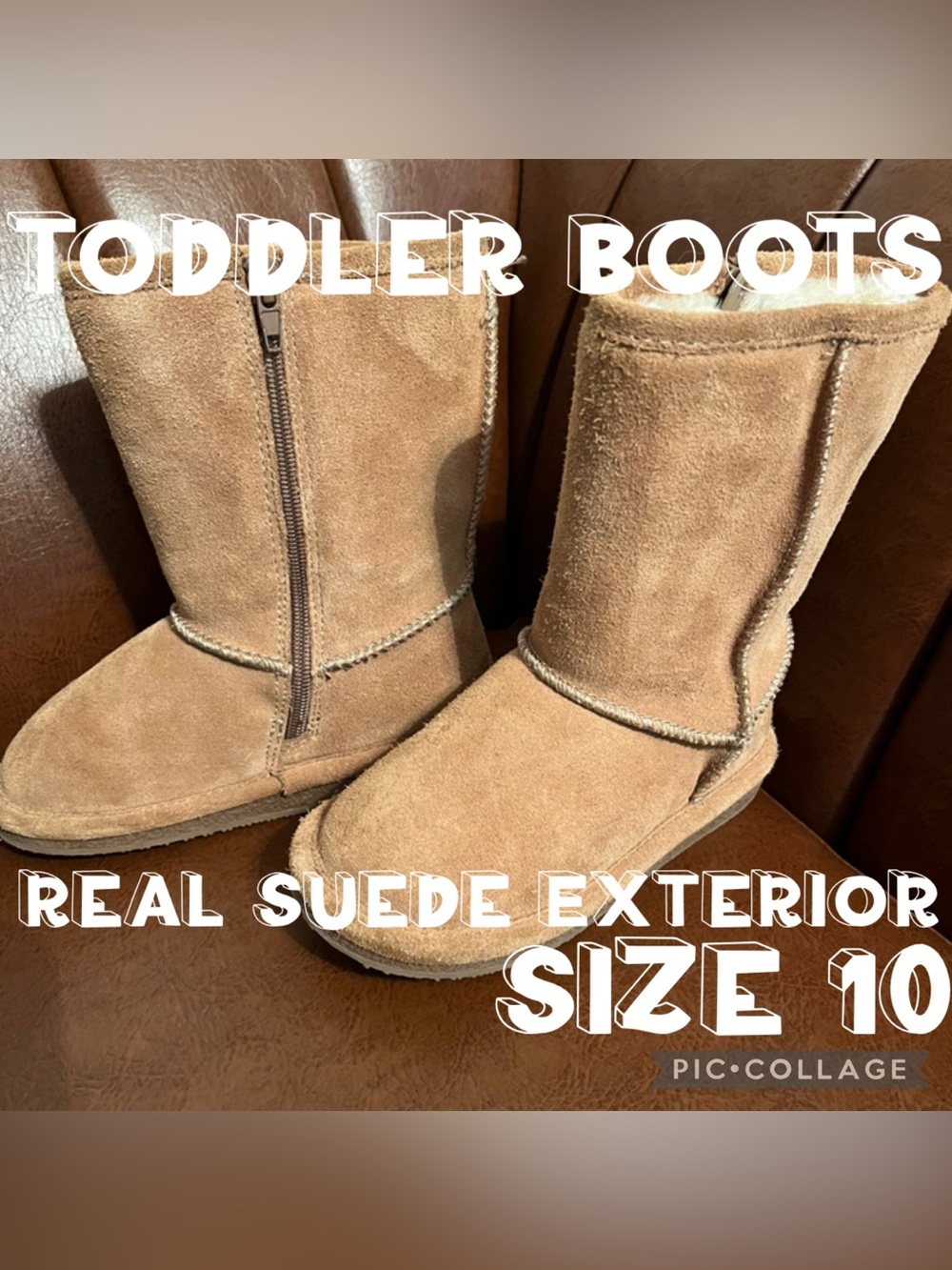 Kid’s “Kid’s Feet-Brand” “Little Zana-Style Name” Real Suede Exterior with Faux